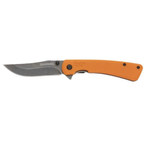 Browning Branded Rock Folder 3" Clip Point Orange G10 - Browning