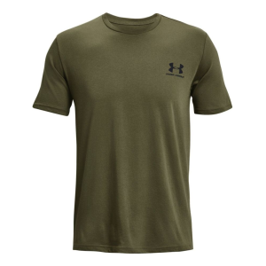 UA Men's Sportstyle Left Chest Short Sleeve Shirt Marine OD Green Small - Under Armour