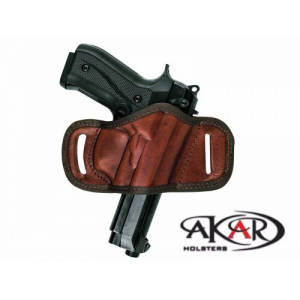 Akar Quick Draw Belt Slide Holster Compact Brown Compatible with Springfield XDS 9mm 4.0 - Akar