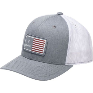 Browning Cap Mustang 110 Mesh Back Rec Flag Patch Gray - Browning