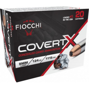 cchi CovertX 9mm 124gr Jacketed Hollow Point 20 Per Box/10 Case Ammo