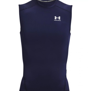 UA Men's HeatGear Armour Sleeveless Midnight Navy/White Medium - Under Armour