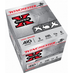 chester Super X High Brass 410 Gauge 3 11/16 Oz #6 Shot 25rd Box Ammo