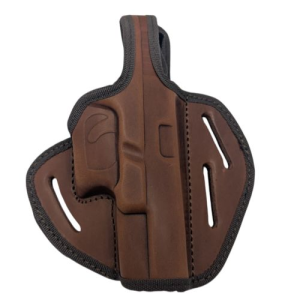 Akar Right-Hand OWB Brown Leather Holster for Beretta 92 & Similar Frames - Emperor