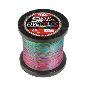 Yo-Zuri SuperBraid Fishing Line, Five Color, 65lb Break Strength, 3300 Yards - Yo-Zuri
