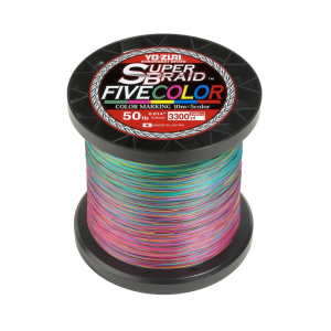 Yo-Zuri SuperBraid Fishing Line, Five Color, 50lb Break Strength, 3300 Yards - Yo-Zuri