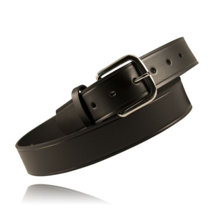 Boston Leather American Value 1.5" Off Duty Black Plain Belt Size 36 with Gold Buckle - Boston Leather
