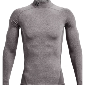 UA Men's ColdGear Compression Mock Charcoal Light Heather/Black Small - Under Armour