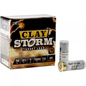 cchi Clay Storm Shotgun 12 Gauge 2-3/4 1-1/8oz #7.5 Shot 25 Rounds Ammo