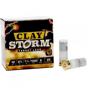 cchi Clay Storm Shotgun 12 Gauge 2-3/4 1-1/8oz #8 Shot 25 Rounds Ammo