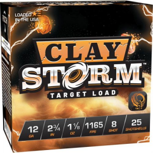 cchi Clay Storm Shotgun 12 Gauge 2-3/4 1-1/8oz #8 Shot 25 Rounds Ammo