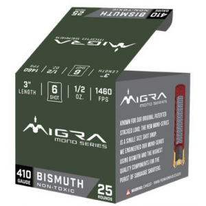 ra Bismuth Mono Shotgun 410 Gauge 3 11/16 Oz #6 Shot 25 Rounds Ammo