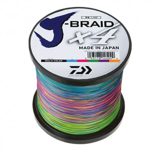 Daiwa J-Braid x4 4 Strand Braided Line, Bulk Spool, Multi-Color, Mono Dia.= 2.5Lb, 10Lb, 3300Yd - Daiwa
