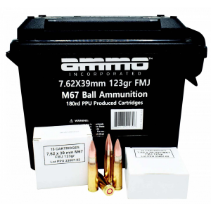 o Inc M67 Ball 7.62x39mm 123 Grain Full Metal Jacket 180 Rounds Ammo