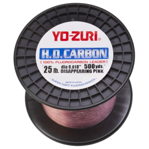 Yo-Zuri HD Carbon Fishing Line, Disappearing Pink, 25lb Break Strength, 500 Yards - Yo-Zuri
