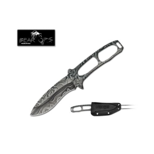 6 1/4 Constant Neck Damascus Handle and Blade with Kydex Sheath - Bear & Son Cutlery