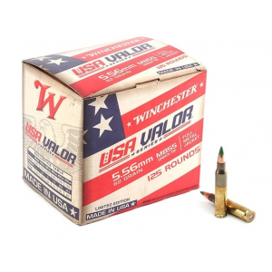 chester USA Valor Full Metal Jacket 5.56x45mm NATO 62 Gr 125 Round Box Ammo