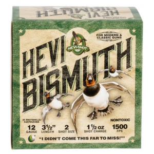 i-Shot Hevi Bismuth #2 Non-Toxic Shot 12 Gauge 1 1/2 Oz 25 Round Box Ammo