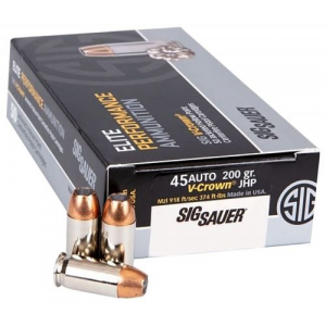  Sauer V-Crown .45 ACP 200gr JHP 50rd Box Ammo