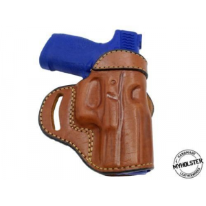 Brown Ruger LCP OWB Open Top Cross-draw Leather Holster - Myholster