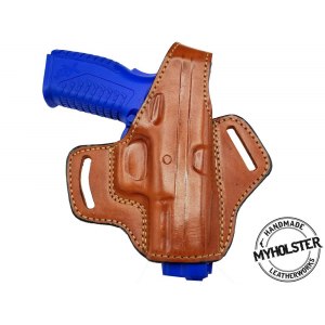 BROWN Springfield XDM .40 OWB Thumb Break Right Hand Leather Belt Holster - Myholster