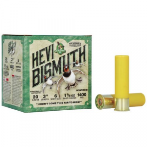 i-Shot Hevi-Bismuth #6 Non-Toxic Shot 20 Gauge 1 1/8 Oz 25 Round Box Ammo