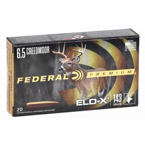 eral P65CRDELDX1 ELD-X 6.5 Creedmoor 143 Gr Extremely Low Drag-eXpanding (ELD-X) 20 Bx/10 Cs Ammo