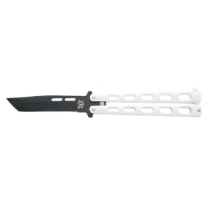 5 White Butterfly 1095 Powder Coated Tanto Blade White - Bear & Son Cutlery