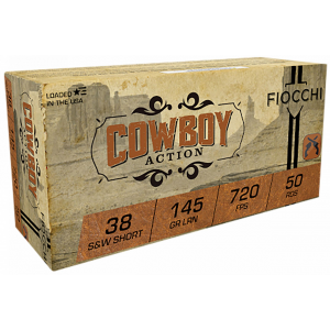 cchi Cowboy Action .38 S&W Short Ammunition 50 Rounds 145 Grain Lead Round Nose 720fps Ammo