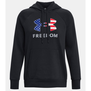 Under Armour Freedom Logo Rival Hoodie, Black, Women's, S - Under Armour