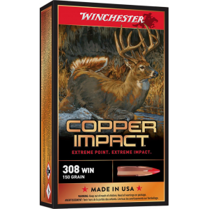 chester X308CLF Copper Impact 308 Win 150 Gr 2810 Fps Copper Extreme Point Lead-Free 20 Bx/10 Cs Ammo