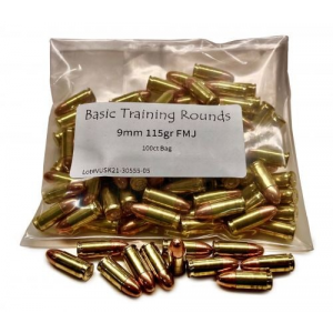 end Basic Training Rounds Full Metal Jacket 9mm 100 Rd Ammo