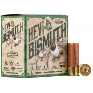 i-Shot Hevi Bismuth #4 Non-Toxic Shot 12 Gauge 1 1/4 Oz 25 Round Box Ammo