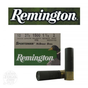 ington Ammunition Sportsman 10 Gauge 3.50 1 3/8 Oz 2 Shot 25 Bx/ 10 Cs Ammo