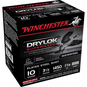 chester Drylok Super High Velocity Steel 10 Gauge BBB Shot 25 Round Box Ammo