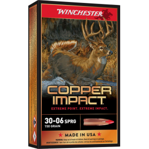 chester X3006CLF Copper Impact 30-06 Springfield 150 Gr 2920 Fps Copper Extreme Point Lead-Free 20 Bx/10 Cs Ammo