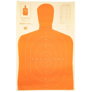 Action Target B-27E-ORANGE100 B-27E Economy Silhouette Hanging Paper Target 23" x 35" 100 Per Box - Action Target