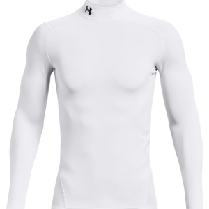 UA Men's ColdGear Compression Mock White/Black 2XL - Under Armour