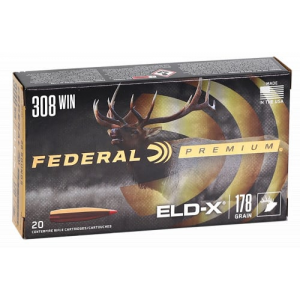 eral P308ELDX1 ELD-X Premium 308 Cal 178 Gr Extremely Low Drag-eXpanding (ELD-X) 20 Per Box/ 10 Cs Ammo