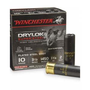 chester Drylock Super Steel High Velocity 10 Gauge 3.5 1 3/8 Oz 2 Shot 25 Bx/ 10 Cs Ammo