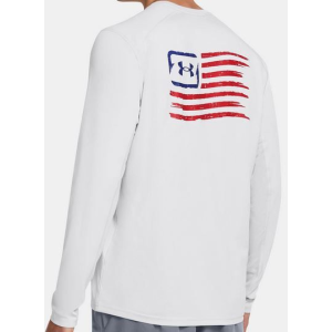 UA Fish Pro Freedom Back Graphic Long Sleeve, Men's, Halo Grey, 3XL - Under Armour