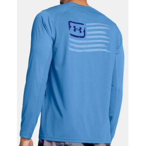 UA Fish Pro Freedom Back Graphic Long Sleeve, Men's, Viral Blue, S - Under Armour