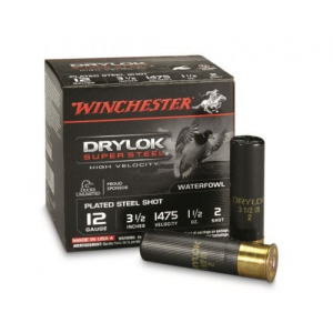 chester Drylock Super Steel High Velocity 12 Gauge 3.5 1 1/2 Oz 2 Shot 25 Bx/ 10 Cs Ammo