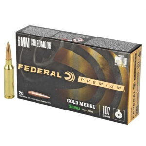 eral Premium Gold Medal Sierra MatchKing Hollow Point Boat Tail 6mm Creedmoor 20 Round Box Ammo