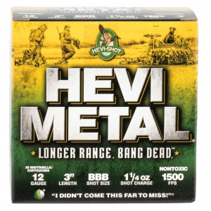 I-Round 38008 Hevi-Metal Longer Range 12 GA 3 1 1/4 Oz BBB Round 25 Bx/ 10 Cs Ammo