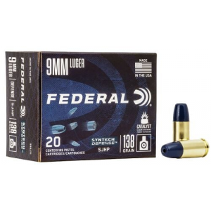 eral Syntech Defense 9mm Luger 138 Gr Segmented Jacketed Hollow Point (SJHP) 50 Bx/ 10 Cs Ammo