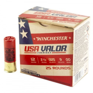 chester USA Valor Buckshot 12 Gauge 2-3/4 00-buck 25 Round Box Ammo