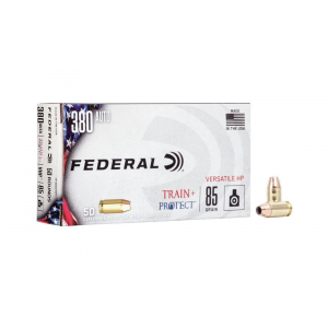 eral Train Protect 380 ACP 85 Gr Jacketed Hollow Point (JHP) 50 Bx/ 10 Cs Ammo