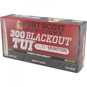 t Scott Munitions Sub-Munition Solid Copper 300 AAC Blackout 190 Gr 20 Round Box Ammo