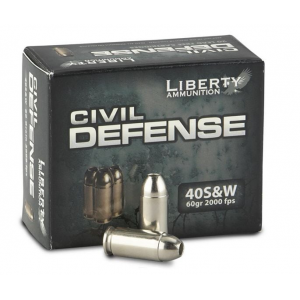 erty Civil Defense Hollow Point 40 S&W 60 Gr 20 Round Box Ammo